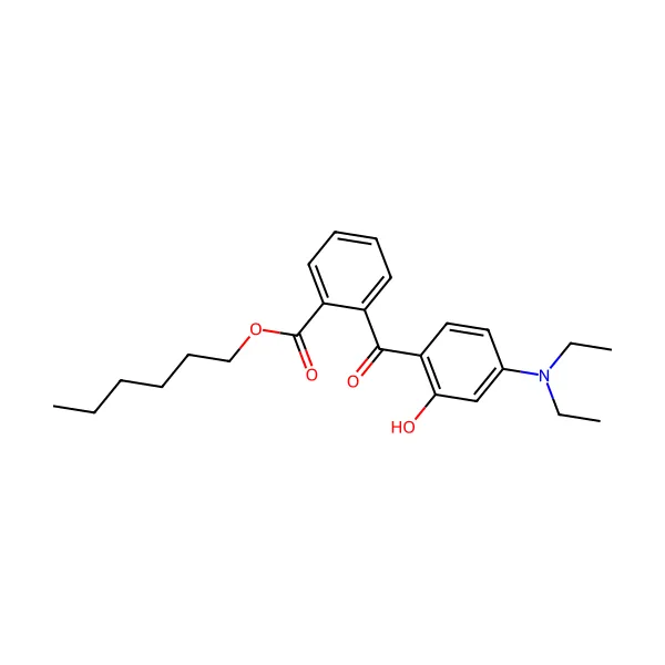 Dietilamino hidroksibenzoil heksil benzoat molekül yapısı — CAS 302776-68-7