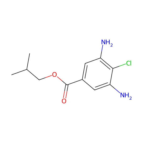 İzobütil 3,5-diamino-4-kloro benzoat molekül yapısı — CAS 32961-44-7