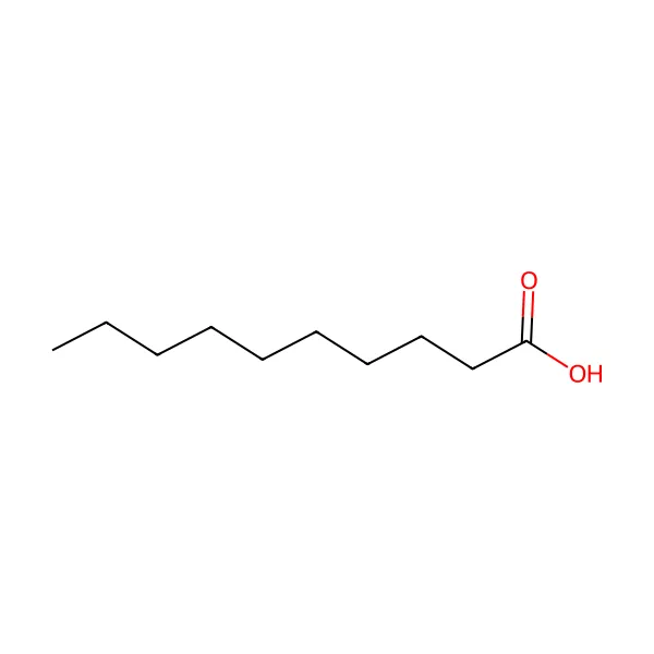 Dekanoik asit molekül yapısı — CAS 334-48-5