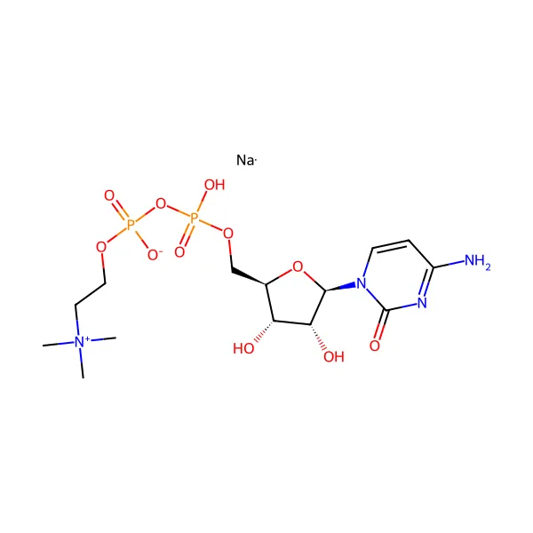 Sitikolin sodyum molekül yapısı — CAS 33818-15-4