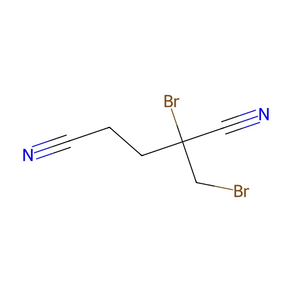 Metildibromo glutaronitril molekül yapısı — CAS 35691-65-7