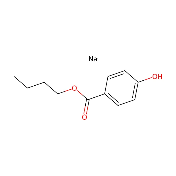 Sodyum bütilparaben molekül yapısı — CAS 36457-20-2