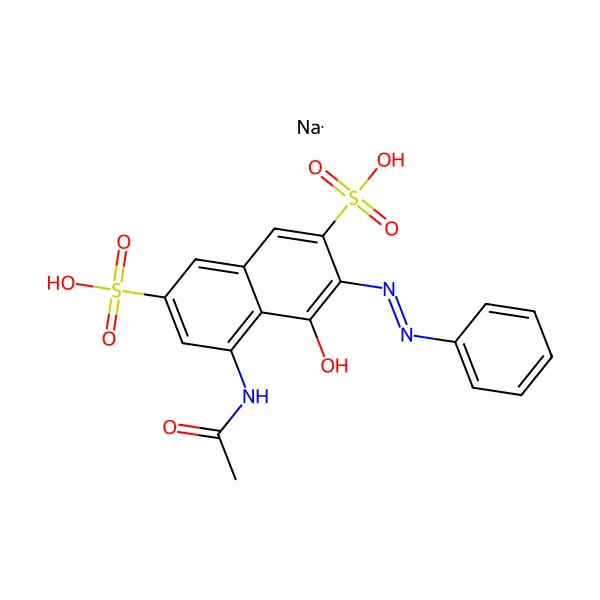 Asit kırmızısı 1 molekül yapısı — CAS 3734-67-6