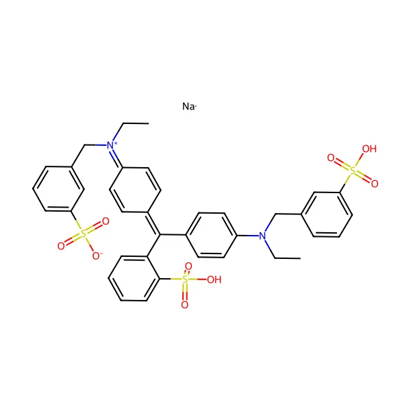 Parlak mavi FCF molekül yapısı — CAS 3844-45-9
