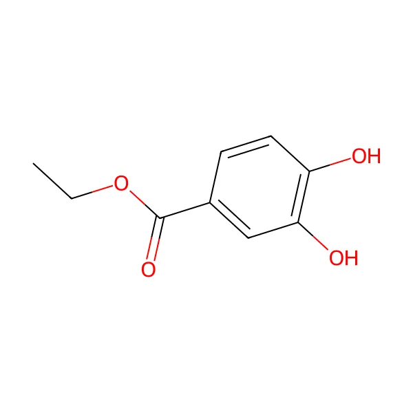 Etil 3,4-dihidroksibenzoat molekül yapısı — CAS 3943-89-3