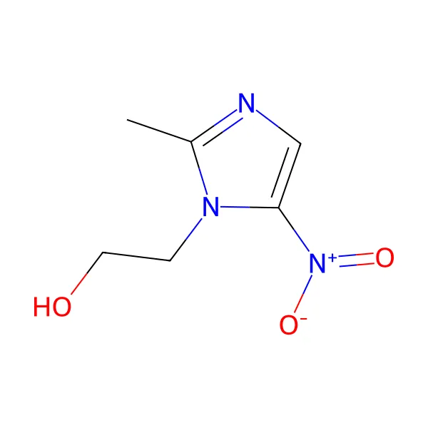 Metronidazol molekül yapısı — CAS 443-48-1