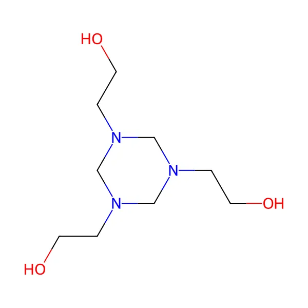 tris(N-hidroksietil) heksahidrotriazin molekül yapısı — CAS 4719-04-4
