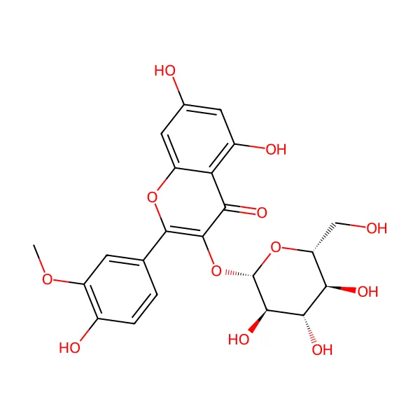 İzorhamnetin 3-O-glukozit molekül yapısı — CAS 5041-82-7