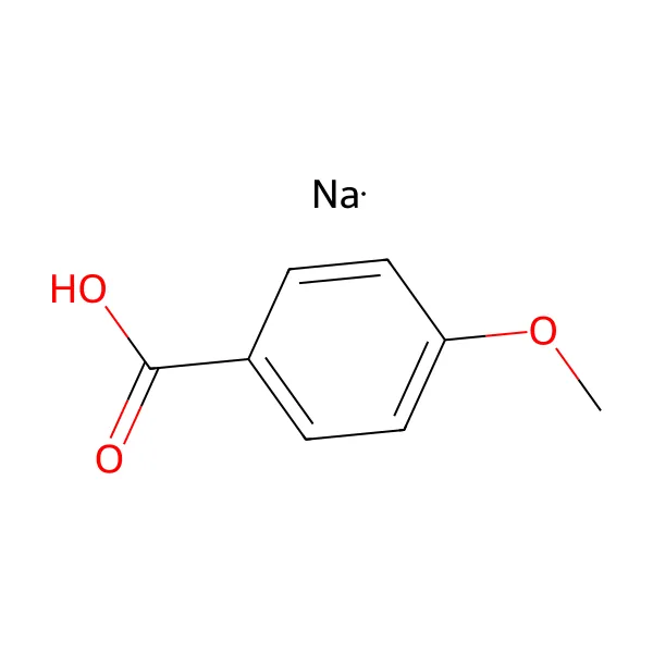 Sodyum anisat molekül yapısı — CAS 536-45-8