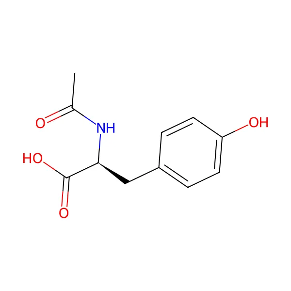 N-asetil-L-tirozin molekül yapısı — CAS 537-55-3