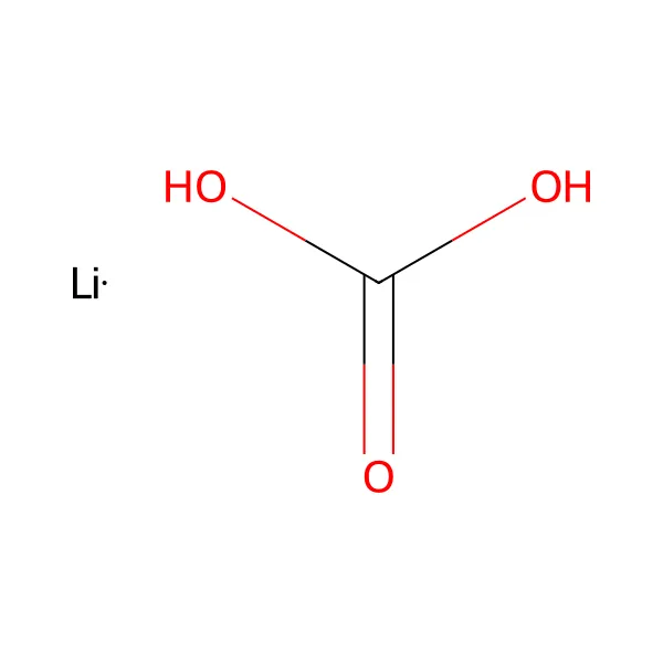 Lityum karbonat molekül yapısı — CAS 554-13-2