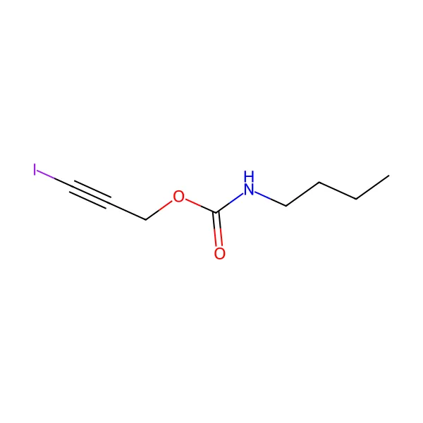 İyodopropinil bütilkarbamat molekül yapısı — CAS 55406-53-6