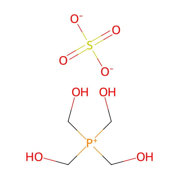 Tetrakis(hidroksimetil)fosfonyum sülfat molekül yapısı — CAS 55566-30-8