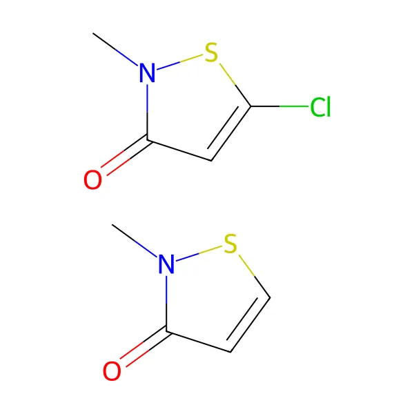 Metilkloroizotiazolinon/metilizotiazolinon molekül yapısı — CAS 55965-84-9