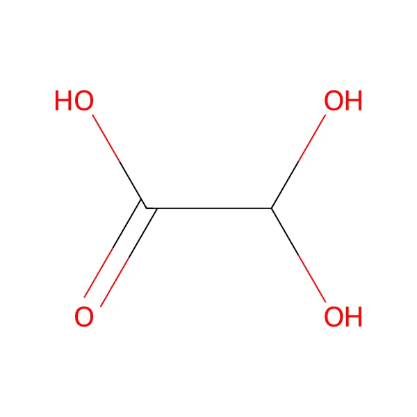 Glioksilik asit monohidrat molekül yapısı — CAS 563-96-2