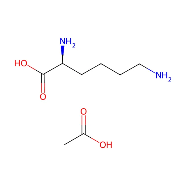 L-lizin asetat molekül yapısı — CAS 57282-49-2