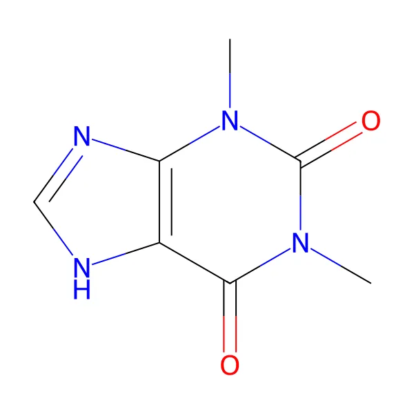 Teofilin molekül yapısı — CAS 58-55-9