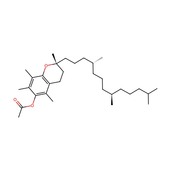 Vitamin E D-Alfa-Tokoferil Asetat molekül yapısı — CAS 58-95-7