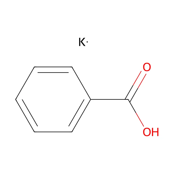 Potasyum benzoat molekül yapısı — CAS 582-25-2