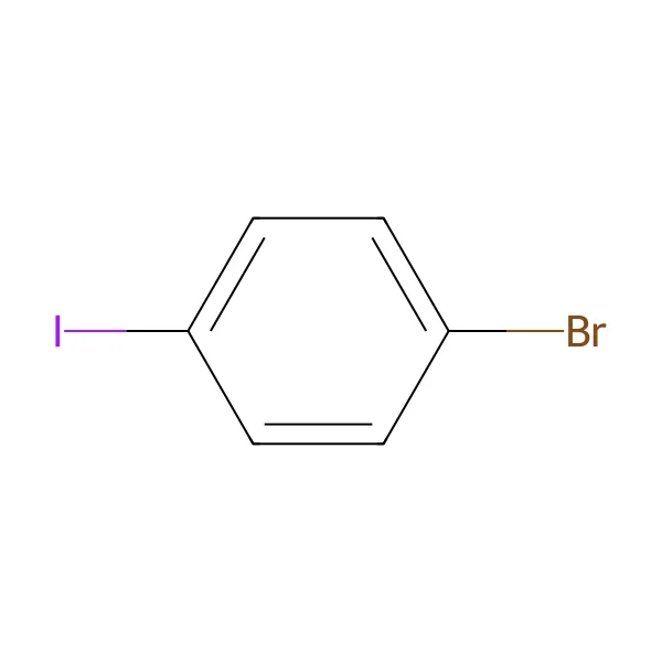 1-Bromo-4-iyodobenzen molekül yapısı — CAS 589-87-7