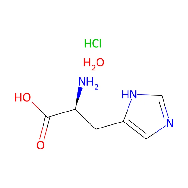 Histidin monohidroklorür monohidrat molekül yapısı — CAS 5934-29-2