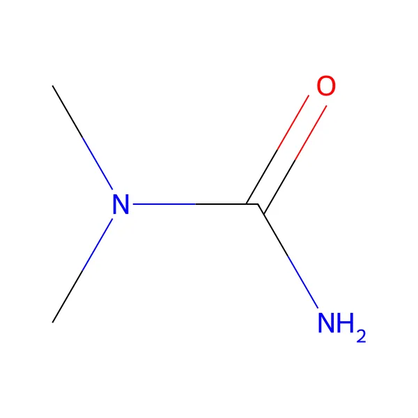 N,N-dimetilüre molekül yapısı — CAS 598-94-7