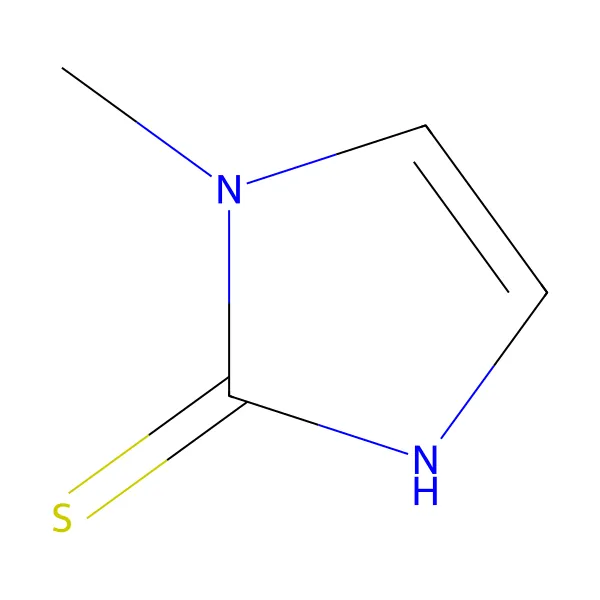 Metimazol molekül yapısı — CAS 60-56-0