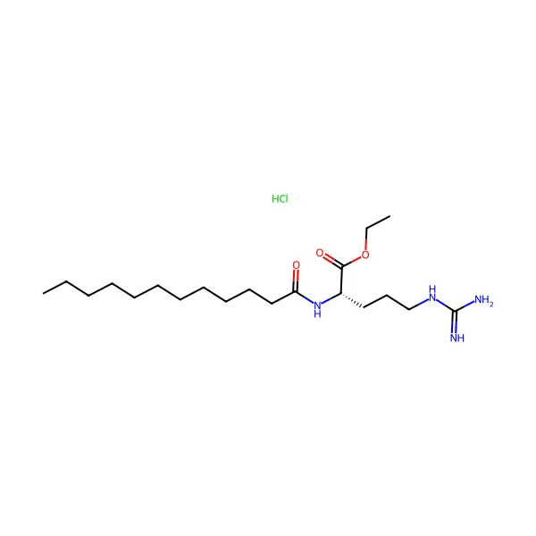Etil lauroil arjinat hidroklorür molekül yapısı — CAS 60372-77-2