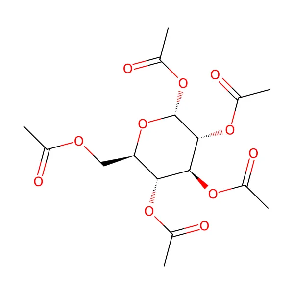 alfa-D-glukoz pentaasetat molekül yapısı — CAS 604-68-2