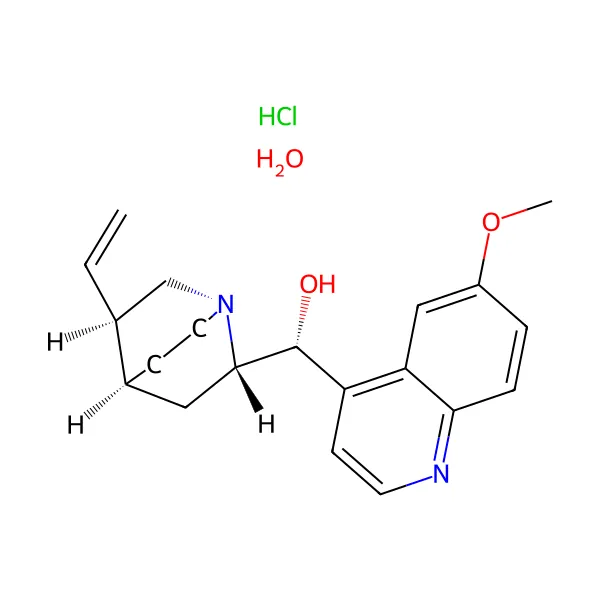 Kinin hidroklorür dihidrat molekül yapısı — CAS 6119-47-7