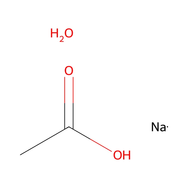 Sodyum asetat trihidrat molekül yapısı — CAS 6131-90-4