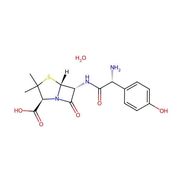 Amoksisilin trihidrat molekül yapısı — CAS 61336-70-7