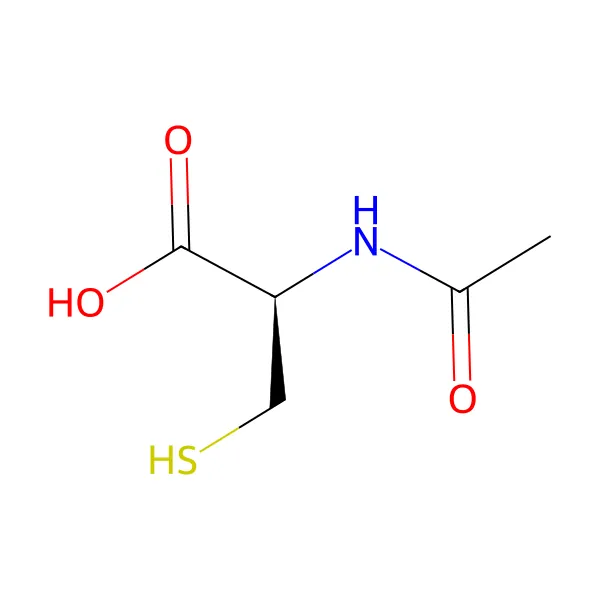 N-asetil-L-sistein molekül yapısı — CAS 616-91-1