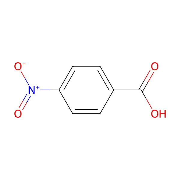 4-Nitrobenzoik asit molekül yapısı — CAS 62-23-7
