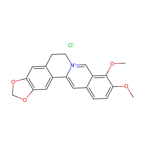 Berberin hidroklorür molekül yapısı — CAS 633-65-8