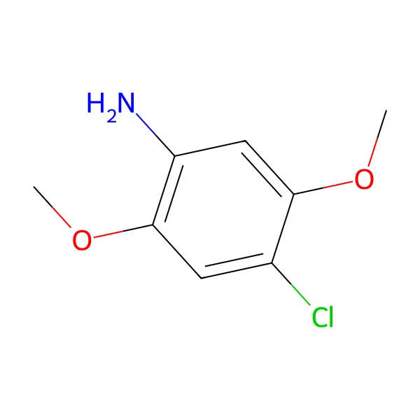 4-kloro-2,5-dimetoksianilin molekül yapısı — CAS 6358-64-1