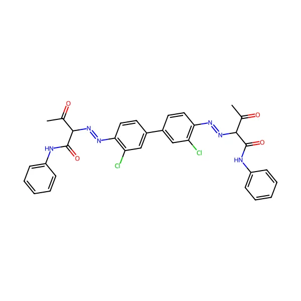 Pigment sarı 12 molekül yapısı — CAS 6358-85-6