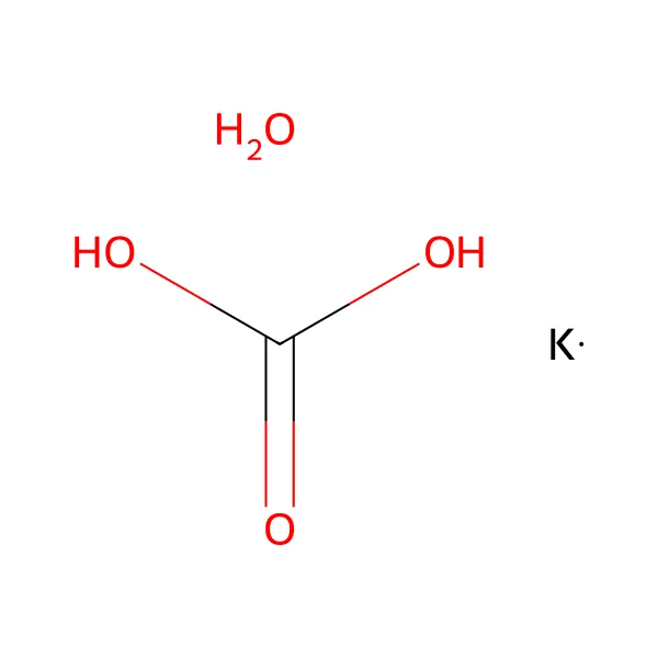 Potasyum karbonat seskihidrat molekül yapısı — CAS 6381-79-9