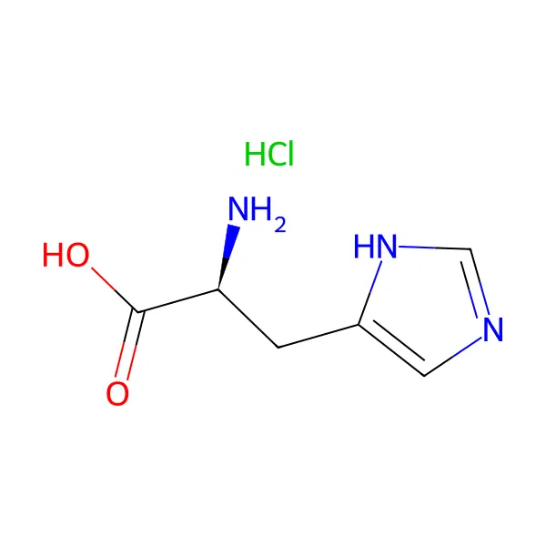 Histidin monohidroklorür molekül yapısı — CAS 645-35-2