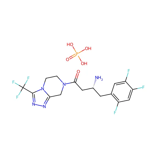 Sitagliptin fosfat molekül yapısı — CAS 654671-78-0