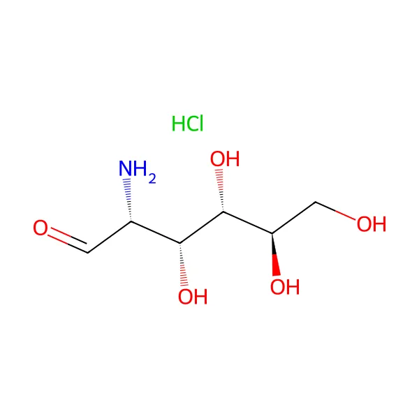 Glukozamin hidroklorür molekül yapısı — CAS 66-84-2
