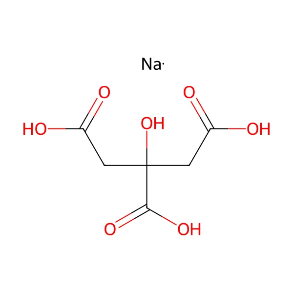 Trisodyum sitrat molekül yapısı — CAS 68-04-2