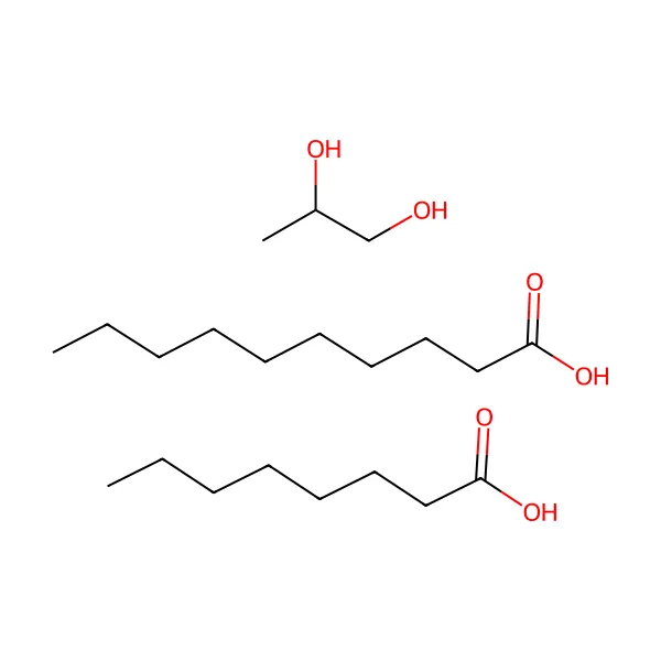 Propilen glikol dikaprilat/dikaprat molekül yapısı — CAS 68583-51-7