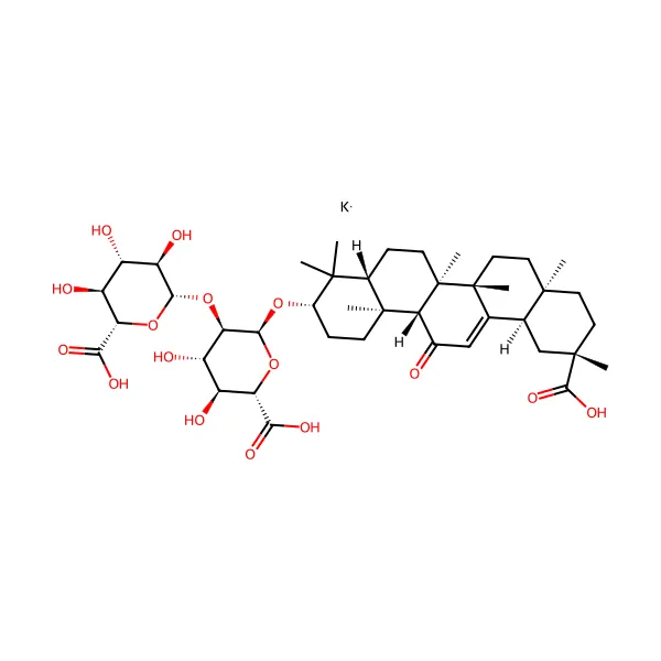 Dipotasyum glisirizinat molekül yapısı — CAS 68797-35-3