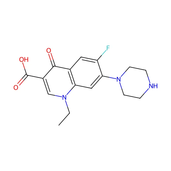 Norfloksasin molekül yapısı — CAS 70458-96-7