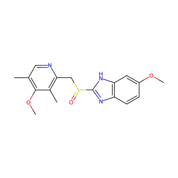 Omeprazol molekül yapısı — CAS 73590-58-6
