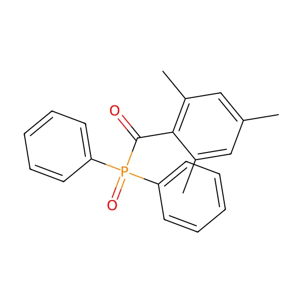 2,4,6-trimetilbenzoil difenilfosfin oksit molekül yapısı — CAS 75980-60-8
