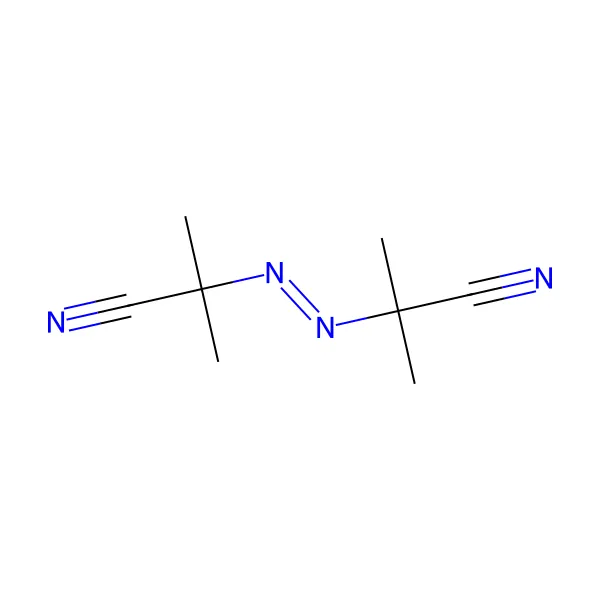 Azobisisobütironitril molekül yapısı — CAS 78-67-1