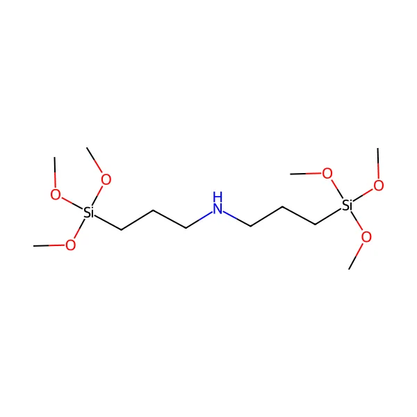 Bis(trimetoksisililpropil)amin molekül yapısı — CAS 82985-35-1