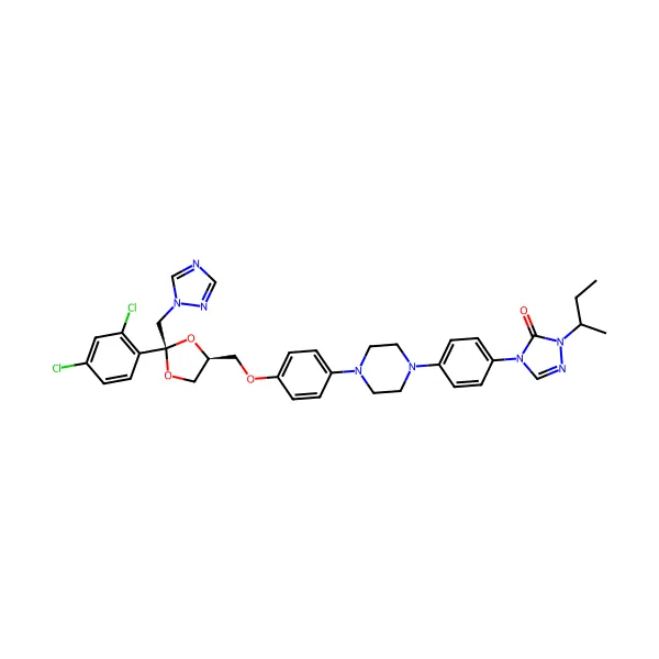 İtrakonazol molekül yapısı — CAS 84625-61-6